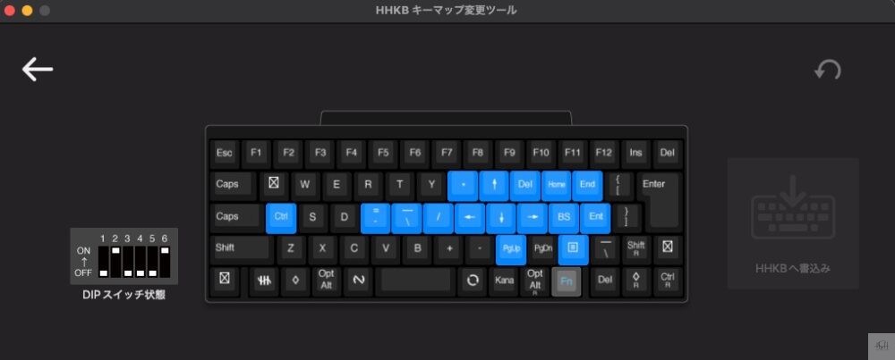 Fnキー押下時キーマップ